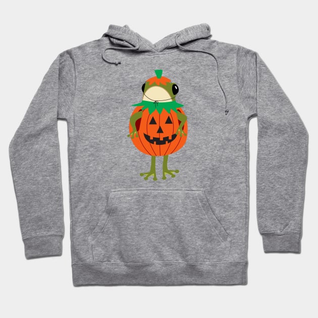 Frog in a Halloween pumpkin costume Hoodie by Jennifer Ladd